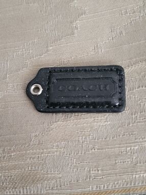 Coach Reversible Black/Silver Leather Hang Tag